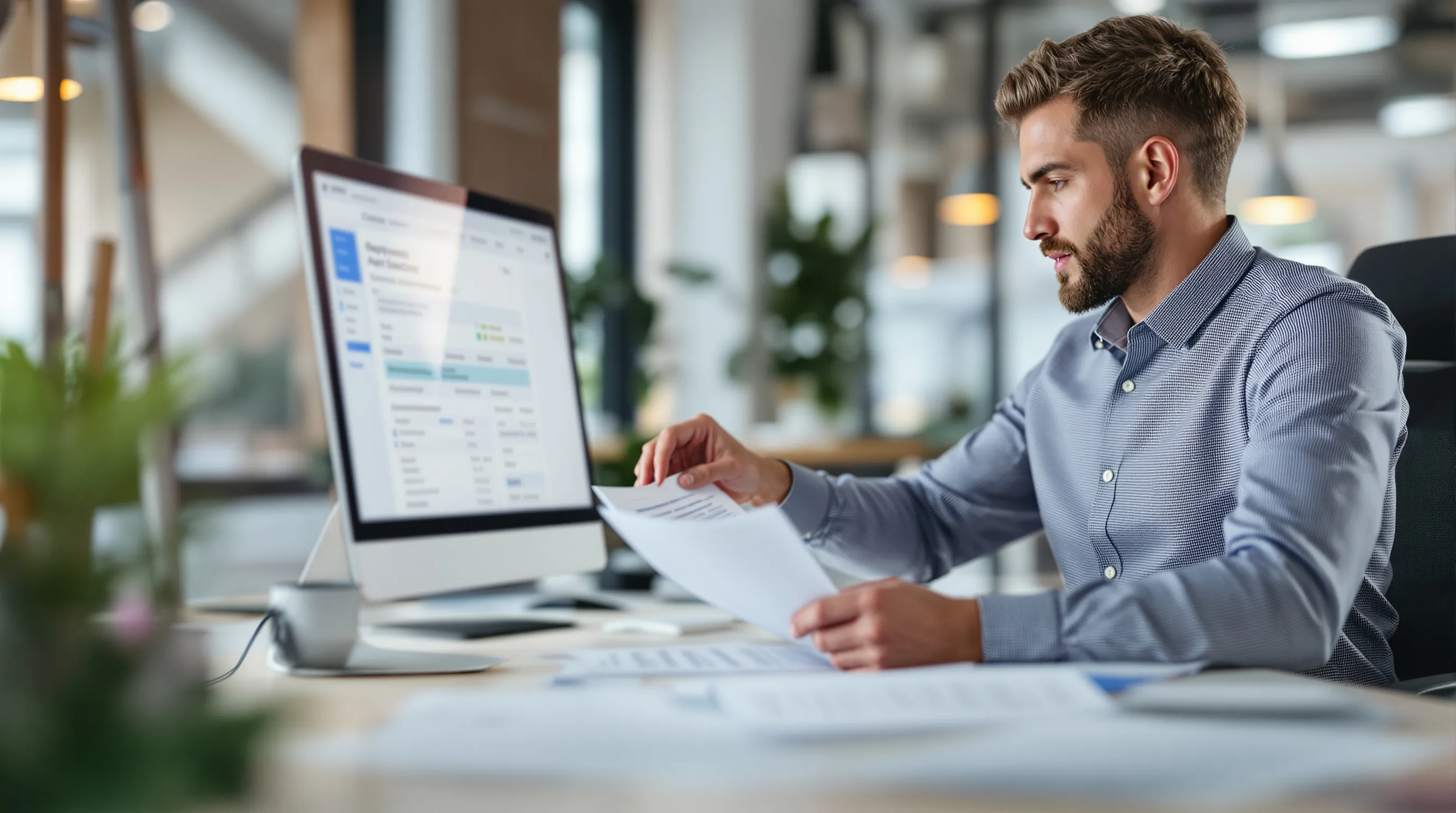 Payment specialist conducting individual merchant account underwriting review